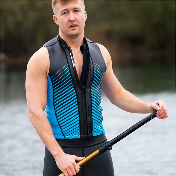 2025 Huub Mens Aluna SUP & Swim Neoprene Top ALUNAVEST - Black / Blue